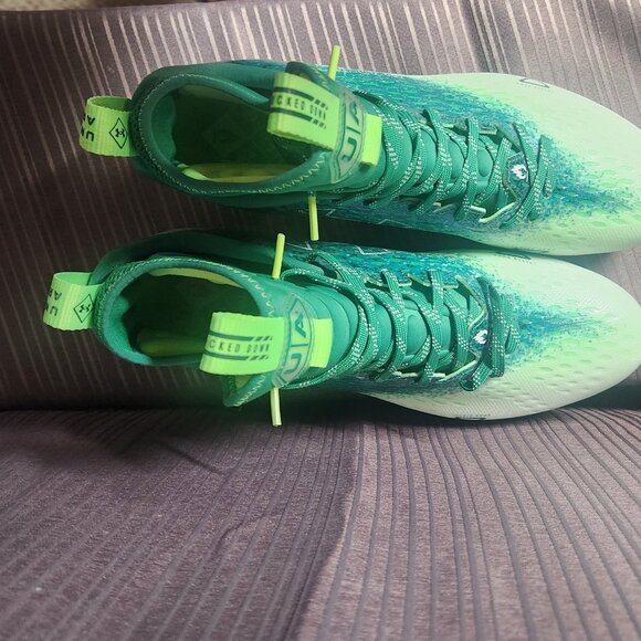 Under Armour Spotlight Lux MC 2.0 Footballs Cleats Mens 12 Green/White 3025082 - Picture 4 of 7